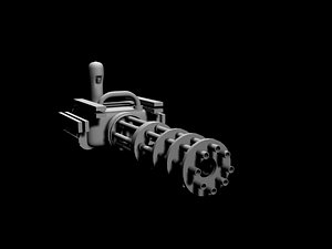3d model gatlinggun