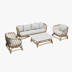 Bamboo Sofa Set model