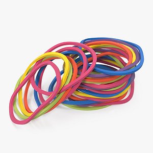 pile colored rubber bands 3D model