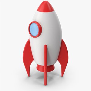 Cartoony Rocket 3D model
