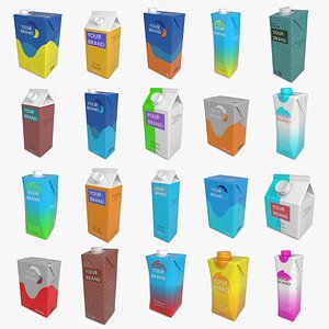 Beverage Carton Full 20-Pack - Customizable Collection 3D model