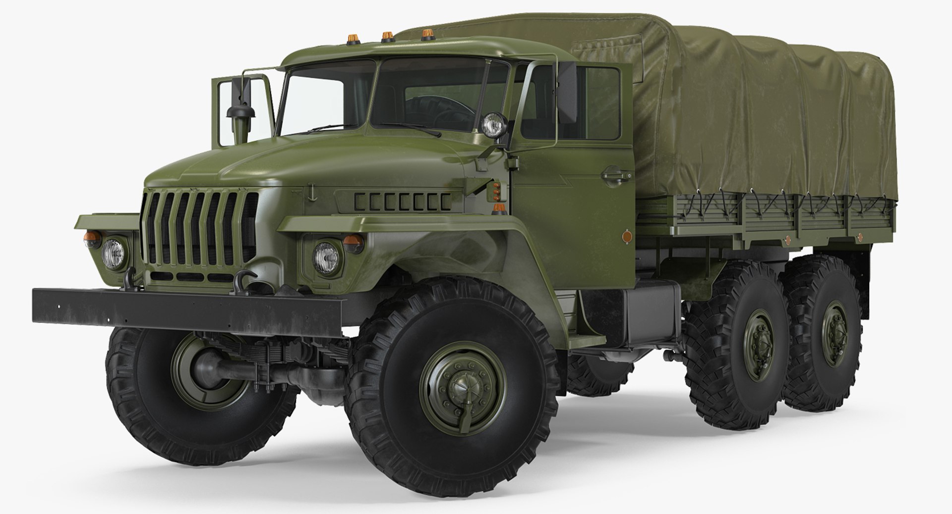 URAL 4320 Truck Off Road 6x6 Vehicle Rigged 3D Model 3D model preview