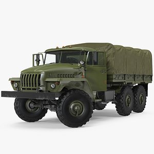URAL 4320 Truck Off Road 6x6 Vehicle Rigged 3D Model