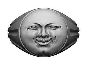 Sun face ring 3D print model 3D print model