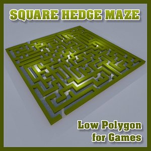 100 low polygon rectangular maze collection 3D Model in