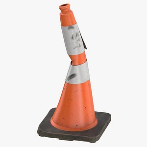 Safety Cone 02 28 Inch Destroyed 3D model