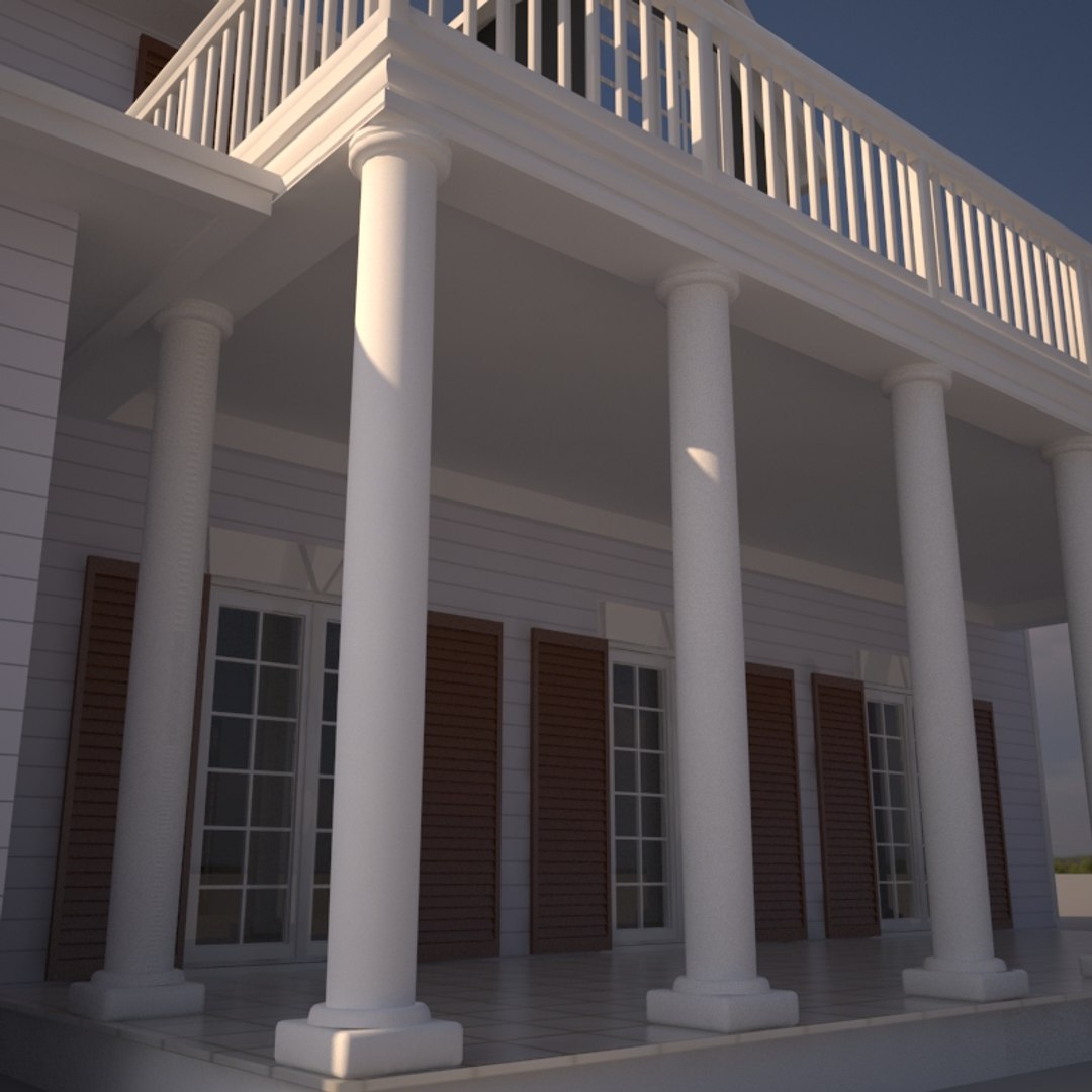 3d Colonial Style House Model