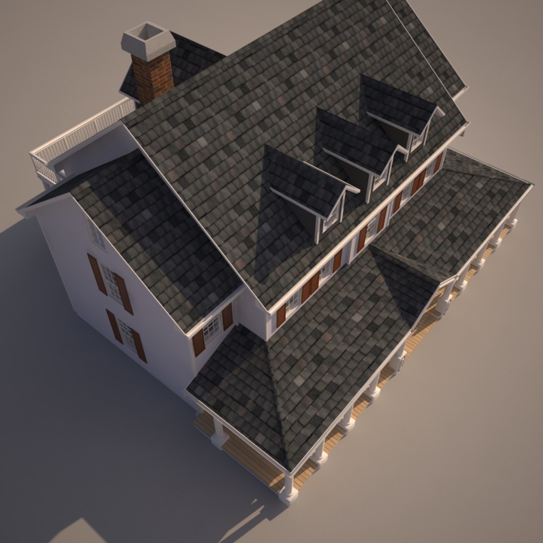 3d Colonial Style House Model