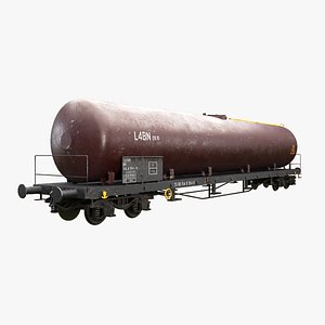 Used nad Rusted Tanker Railcar 3D model