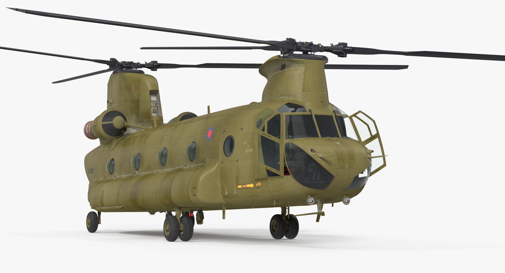 Heavy Helicopter CH-47 Chinook Rigged 3D model preview