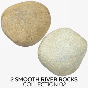 2 smooth river rocks model