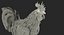 Gehendes Modell 3D des Hahns