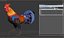 Gehendes Modell 3D des Hahns
