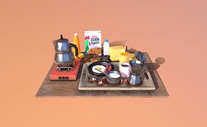 3D breakfast teapot pot
