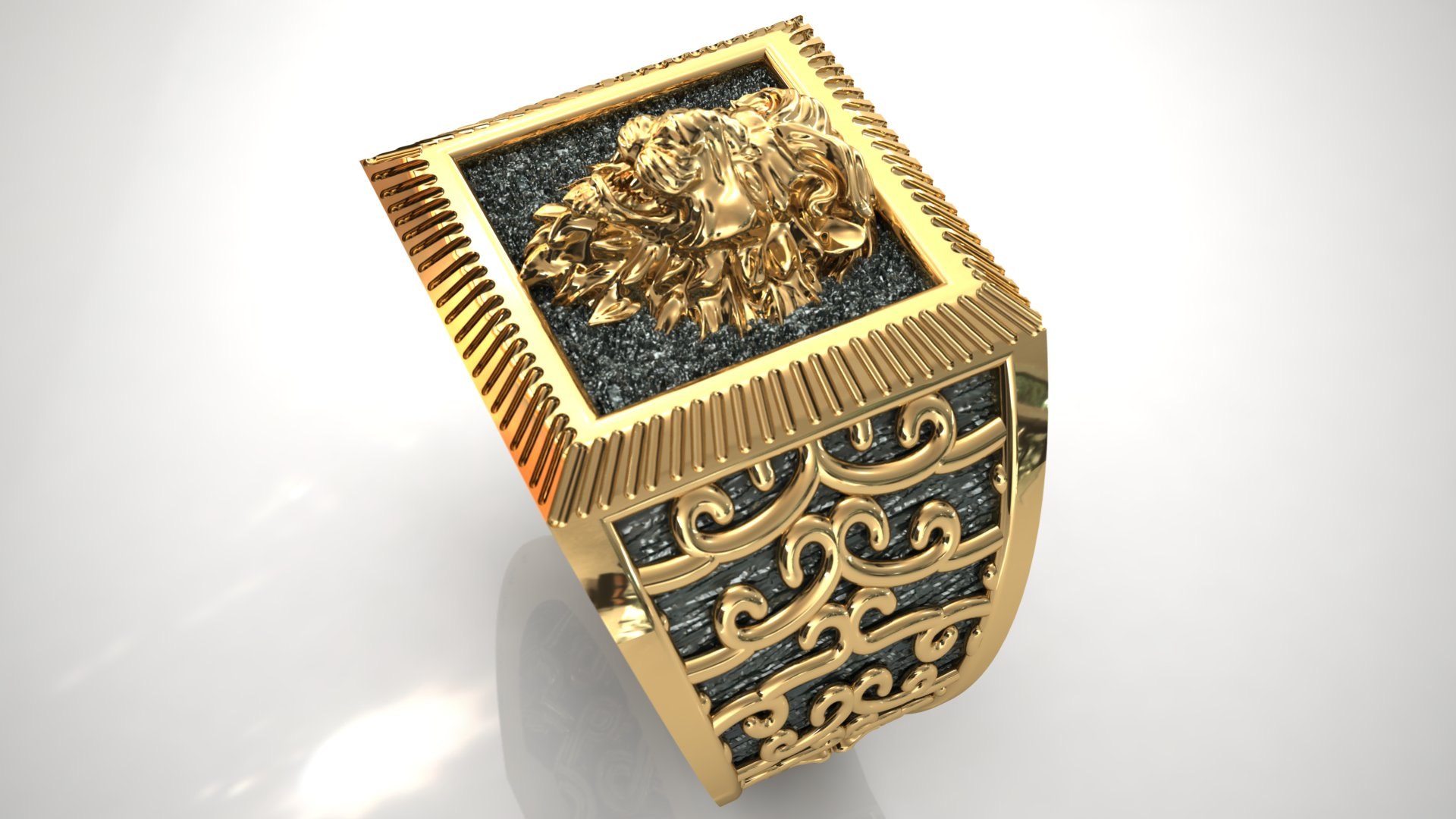 3D Lion Pattern Ring - TurboSquid 2259509