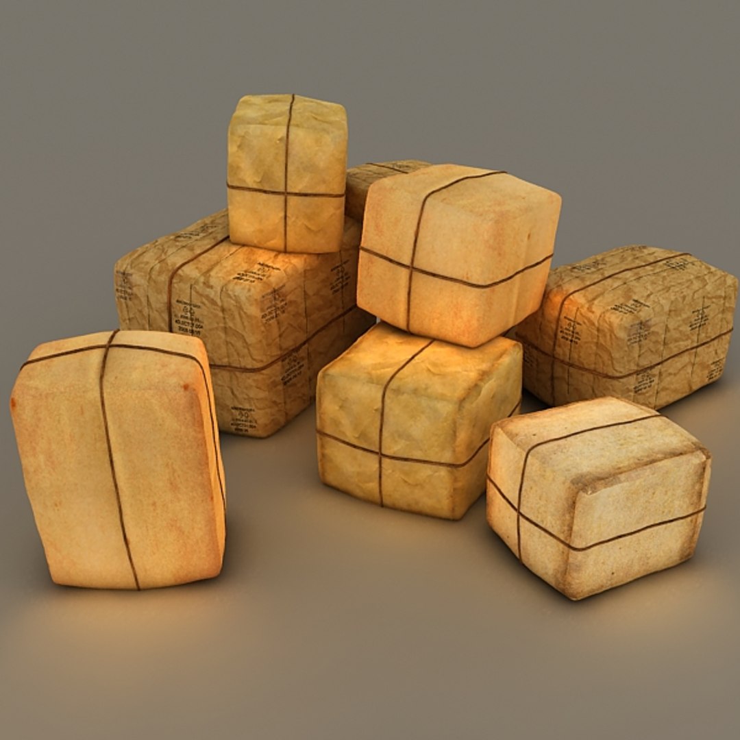 Old Post Package 3d Obj