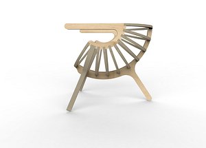 3d shell chair branca model
