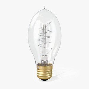 3d vintage elliptic-shaped edison light bulb model
