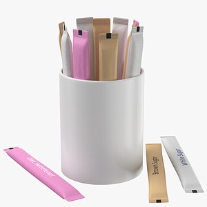 Sugar Packets Set 3D Model