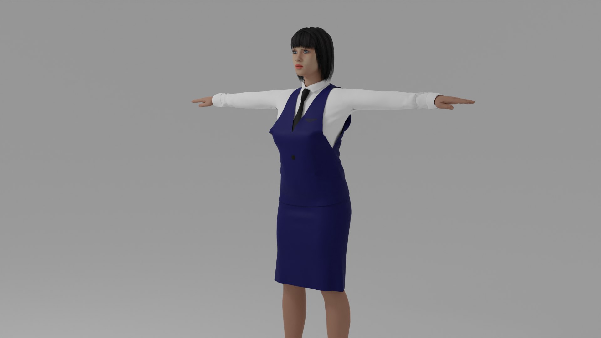 Stewardess Woman Model - TurboSquid 2041921