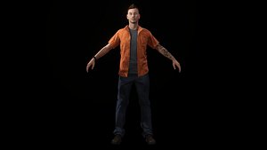 Asian Casual Outfit Var 2 PBR Game Ready 3D model