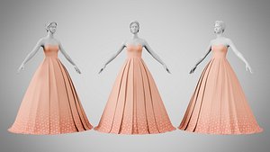 3D Dress 48 Light Salmon model