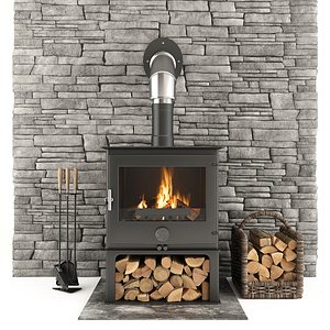 Fireplace and Accessories Stone wall