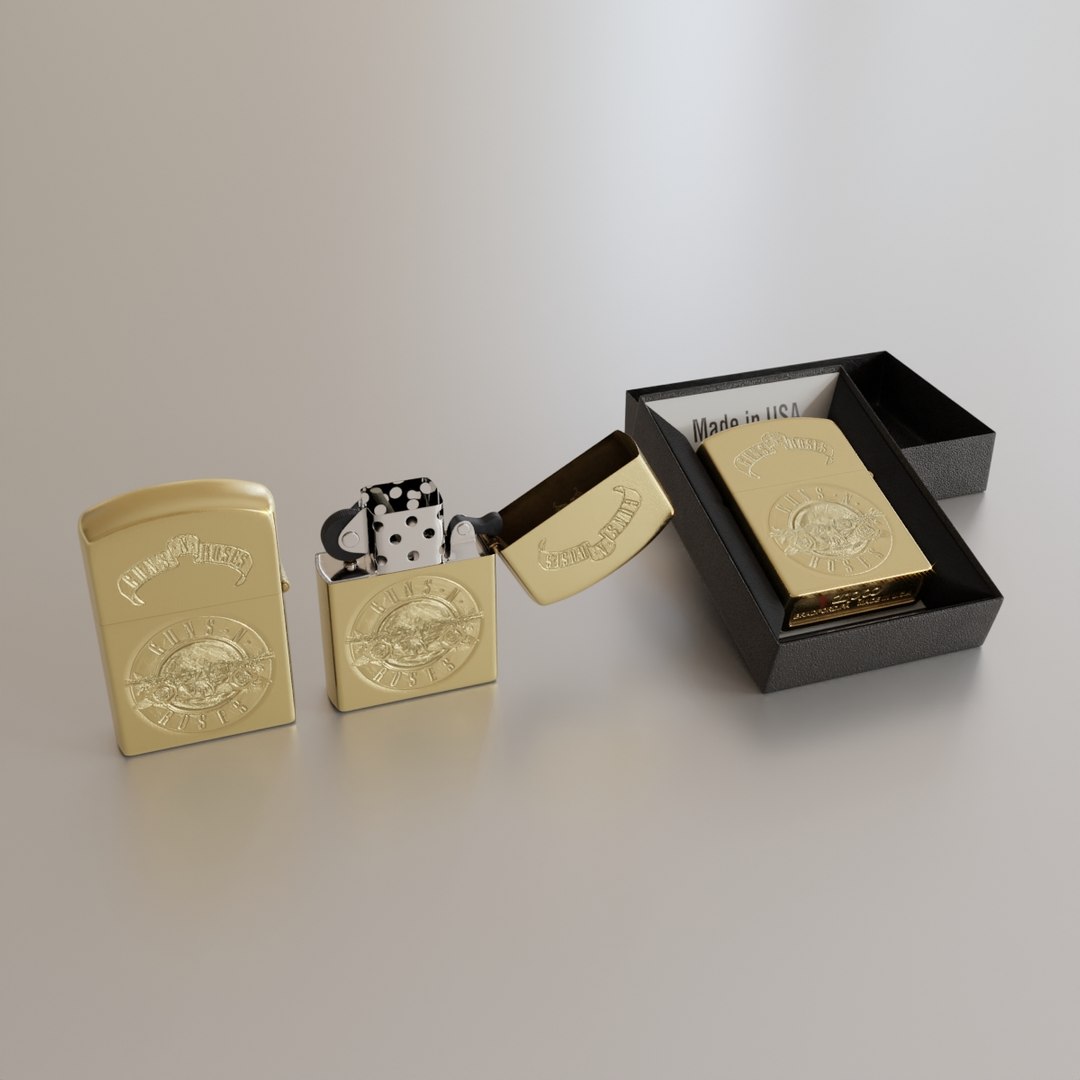 3D Zippo Lighter Guns N Roses Design TurboSquid 2150957