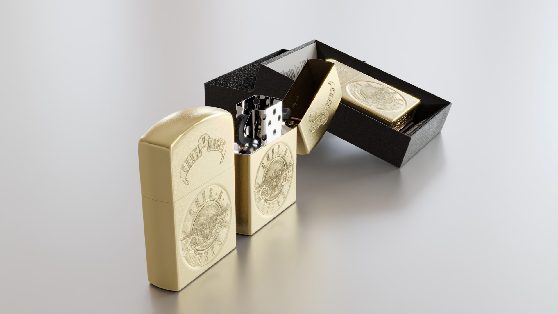 3D Zippo Lighter Guns n Roses Design TurboSquid 2150957