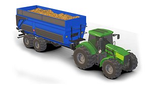 3D Tractor Dump Trailers model