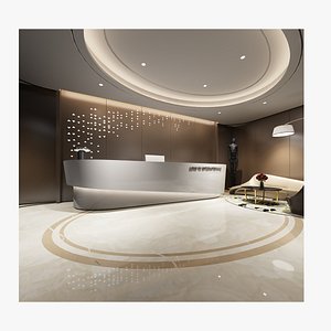 3D reception desk model