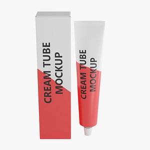 3D model red cream tube