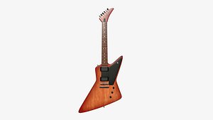 Electric Guitar F08 Red Wood - Music Instrument Design 3D model