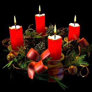 advent wreath christmas decoration 3d lwo