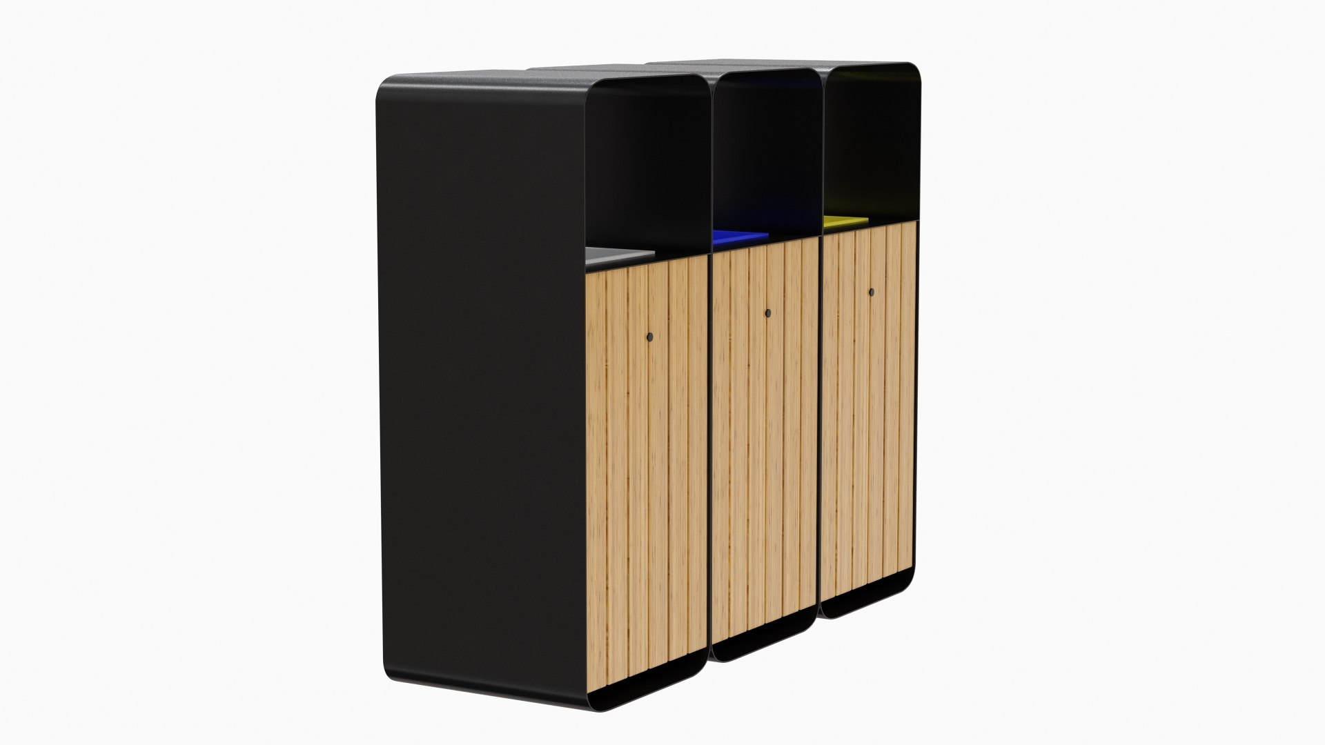 3D HANKO M Triple-Sort Modular Recycling Bin for Outdoor ashtray ...