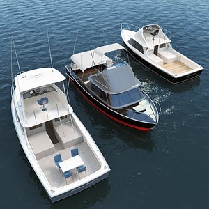 bertram 31 motor boats 3D model