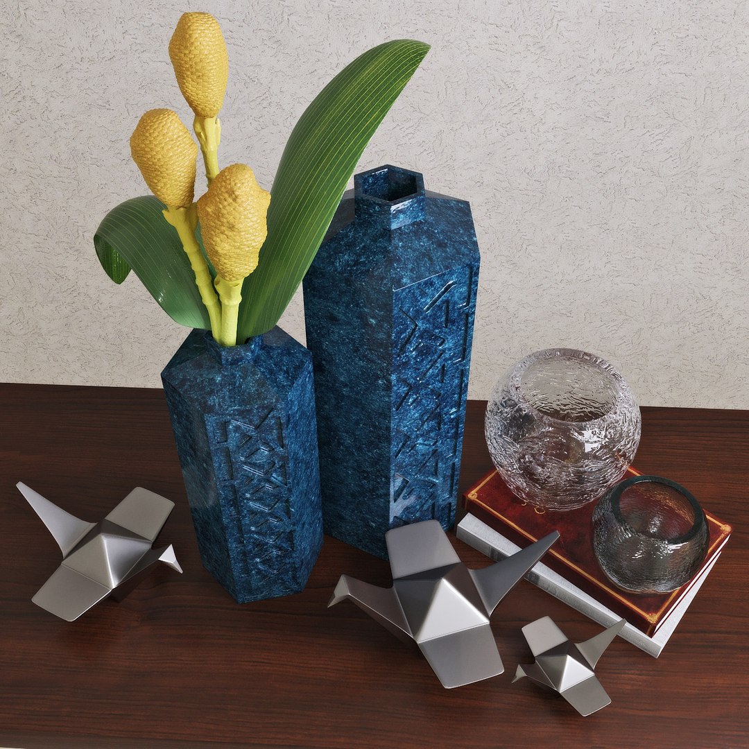 Decorative Set Vases Books 3D Model - TurboSquid 1573924