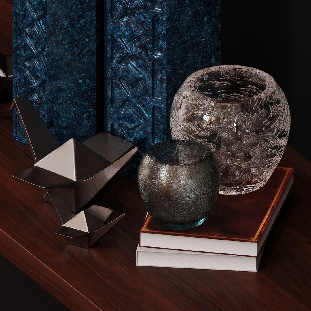 Decorative Set Vases Books 3D Model - TurboSquid 1573924