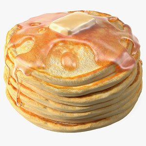 Pancakes Poured with Butter 3D