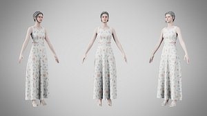 3D model Dress 31 Pastel Confetti Abstract