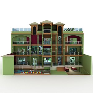 3D Daycare Center with Interiors