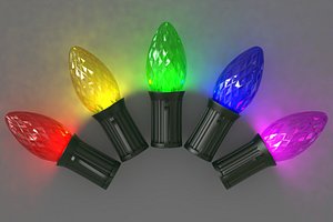 3D bulb c7 faceted lights model