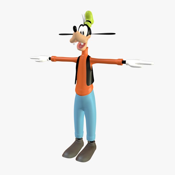 3d goofy rigging character cartoon model