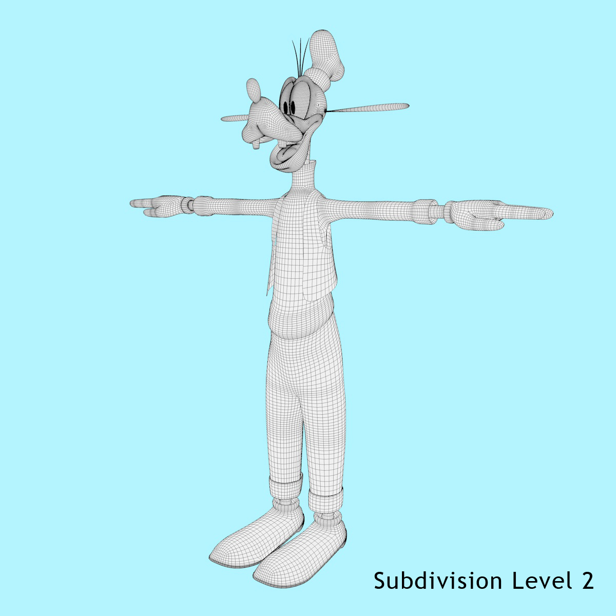 3d goofy rigging character cartoon model