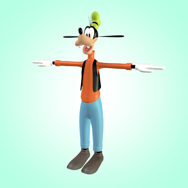 3d goofy rigging character cartoon model