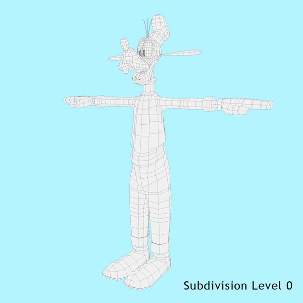 3d goofy rigging character cartoon model