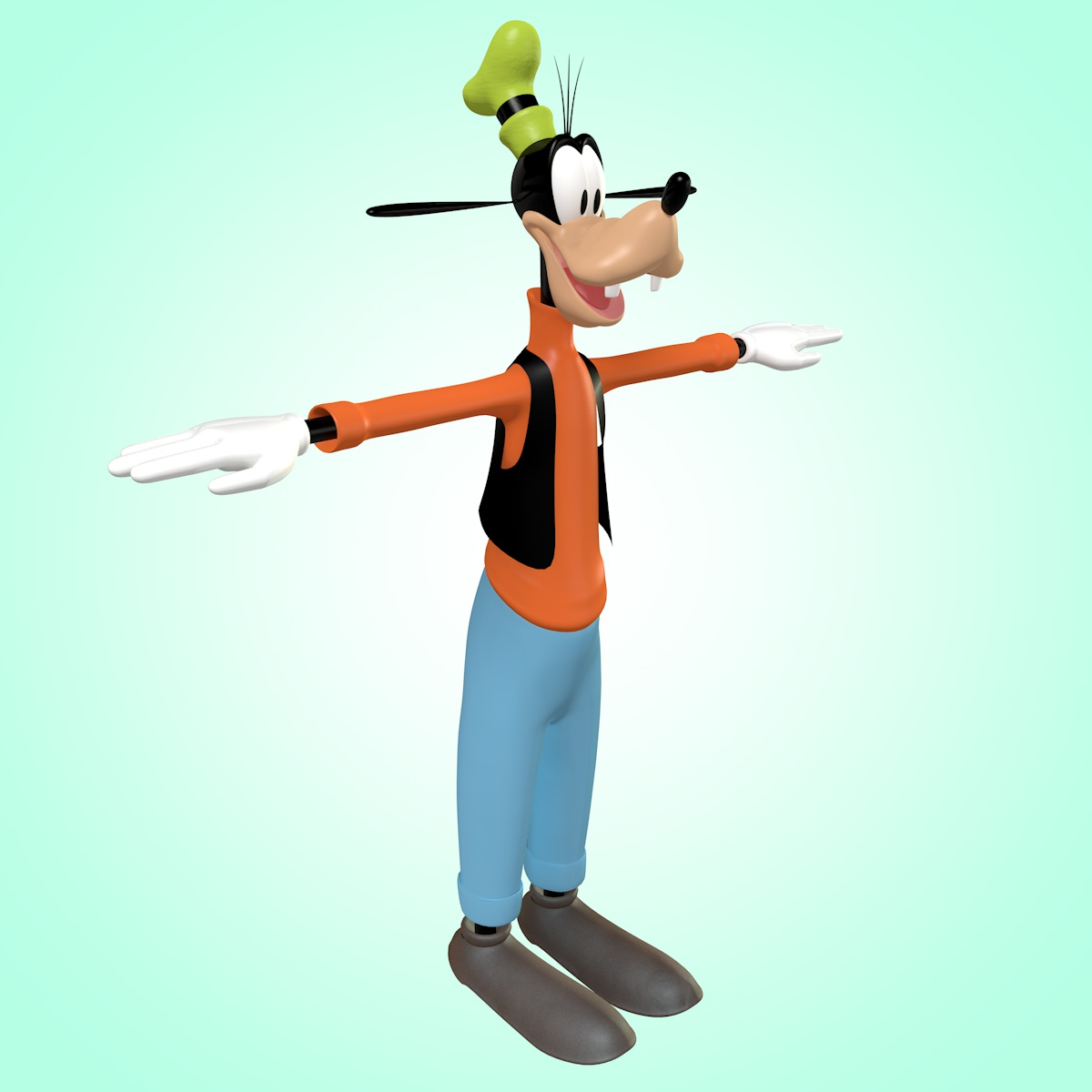 3d goofy rigging character cartoon model