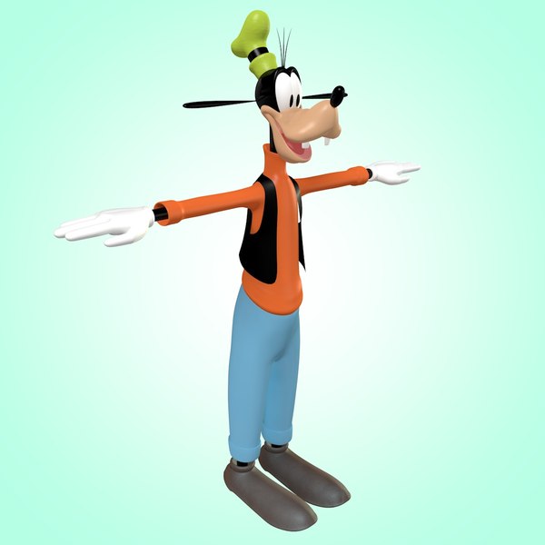 3d goofy rigging character cartoon model