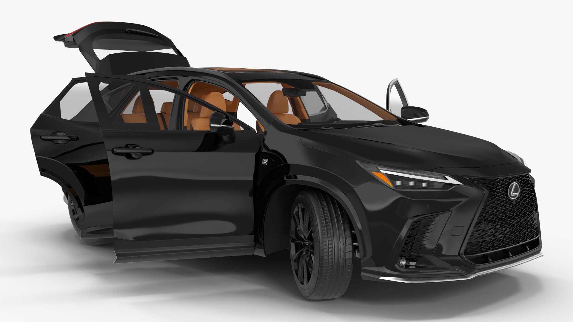 2024 Lexus NX Black Rigged for Cinema 4D 3D model preview
