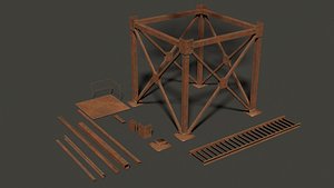 Metal Construction rusted 3D model